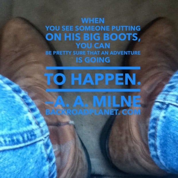 Milne Big Boots Adventure Quote Meme
