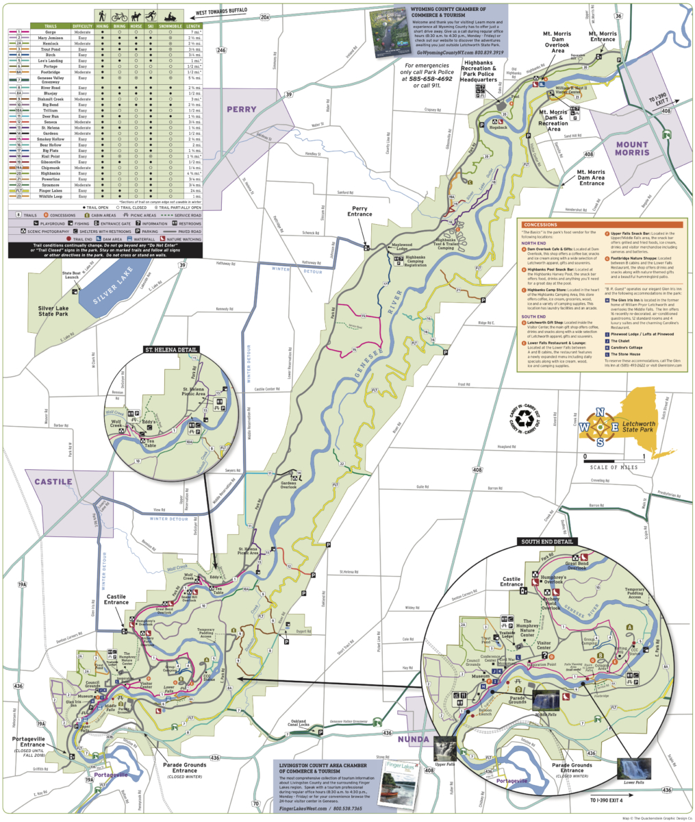 Letchworth State Park Map